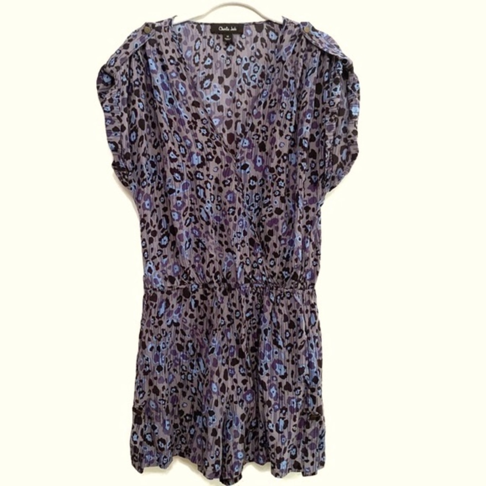 Charlie Jade Silk Romper in Floral Leopard- M